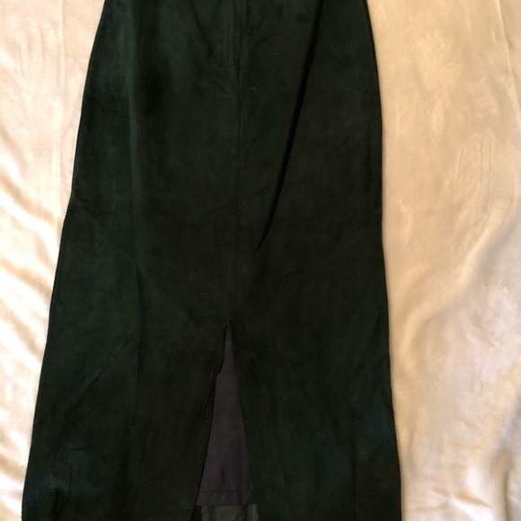 Georgetown hunter green suede skirt size 3/4 - Picture 3 of 5